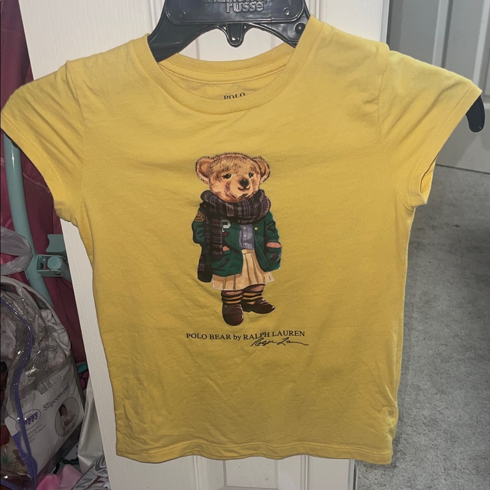 Ralph Lauren Kids Yellow Polo Bear Tee